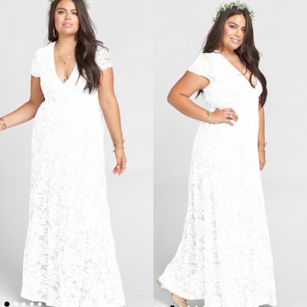NWT Show me your Mumu Eleanor formal bridal white lace gown dress size XL